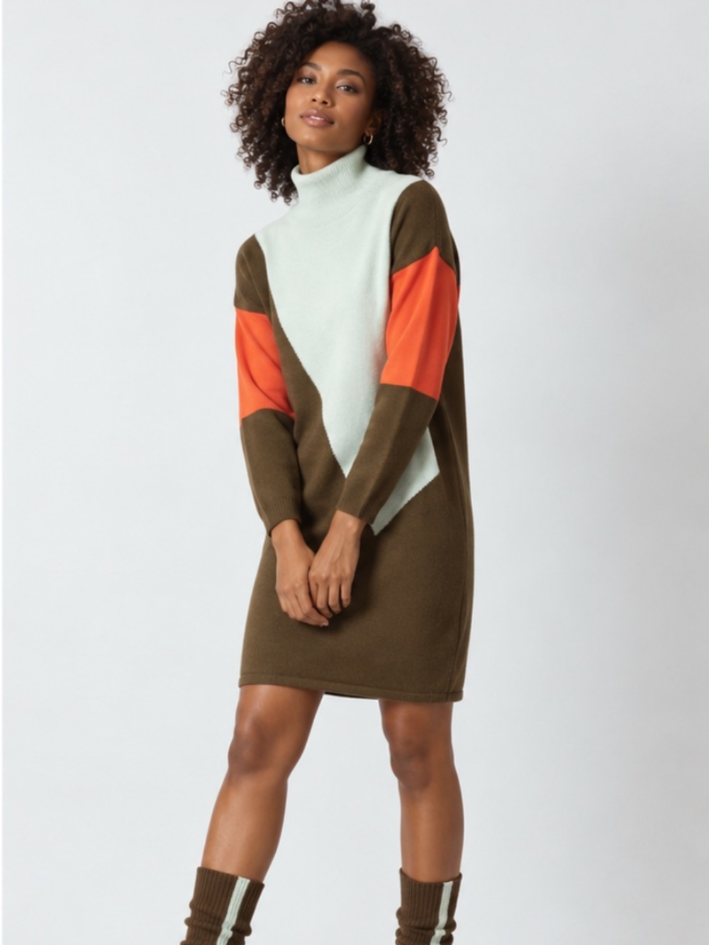 NWT | SKFK | Cotton Color Block Sweater Dress | Size 2